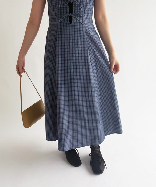 EDIT. FOR LULU（エディットフォールル）の「チェックキャミソールドレス（ワンピース・レディース・ネイビー/チャコールグレー・FREE）」の21枚目の写真