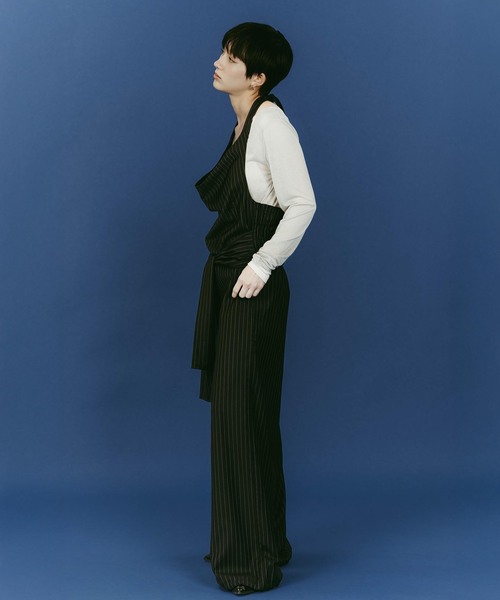 Knuth Marf(クヌースマーフ)の「Knuth Marf/クヌースマーフ halter neck all in one(つなぎ/オールインワン・レディース・ブラック/チャコールグレー・SMALL)」の5枚目の写真