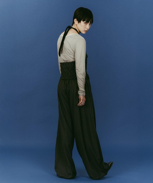 Knuth Marf(クヌースマーフ)の「Knuth Marf/クヌースマーフ halter neck all in one(つなぎ/オールインワン・レディース・ブラック/チャコールグレー・SMALL)」の6枚目の写真