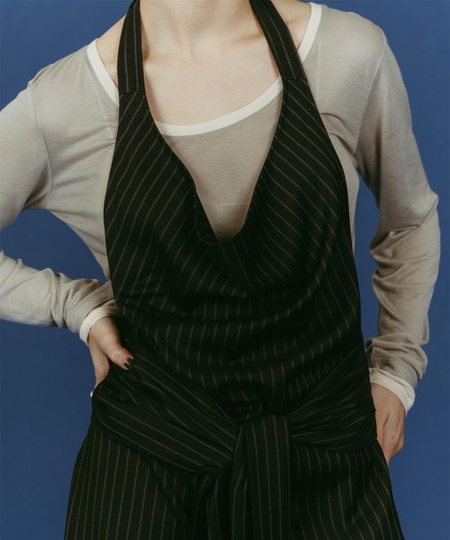 Knuth Marf(クヌースマーフ)の「Knuth Marf/クヌースマーフ halter neck all in one(つなぎ/オールインワン・レディース・ブラック/チャコールグレー・SMALL)」の7枚目の写真