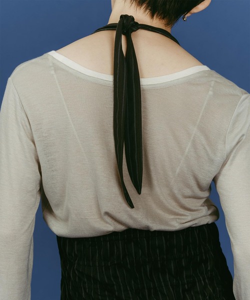 Knuth Marf(クヌースマーフ)の「Knuth Marf/クヌースマーフ halter neck all in one(つなぎ/オールインワン・レディース・ブラック/チャコールグレー・SMALL)」の8枚目の写真