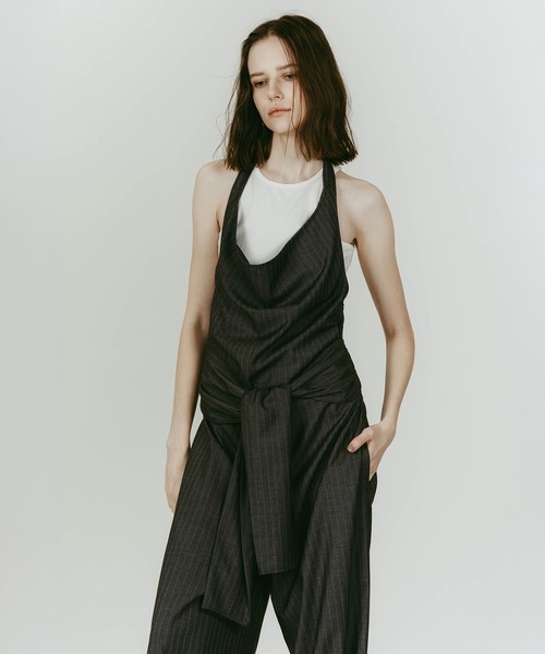 Knuth Marf(クヌースマーフ)の「Knuth Marf/クヌースマーフ halter neck all in one(つなぎ/オールインワン・レディース・ブラック/チャコールグレー・SMALL)」の18枚目の写真