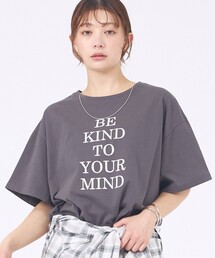 abahouse mavie | 【裾タック】ロゴタックTシャツ/半袖/大人カジュアル/体型カバー(Tシャツ/カットソー)