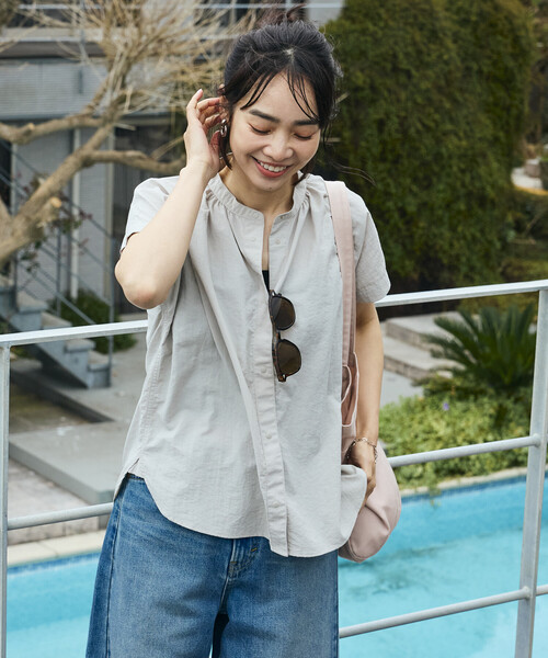 FREAK'S STORE(フリークスストア)の「NANGA × FREAK'S STORE/ナンガ 別注 ナイロンタッサー フレンチスリーブシャツ(シャツ/ブラウス・レディース・ブラック/ピンク/ベージュ・フリ-)」の20枚目の写真