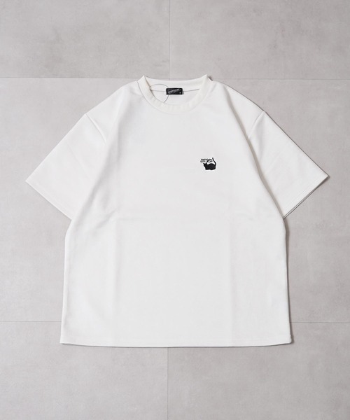 1111clothing(ワンフォークロージング)の「ガール&ネコ フェイクスエード ルーズTee / Girls & Cats Faux Suede Loose-Fit T-Shirt(Tシャツ/カットソー・メンズ・オフホワイト/グレー/ブラック・M/L)」の5枚目の写真