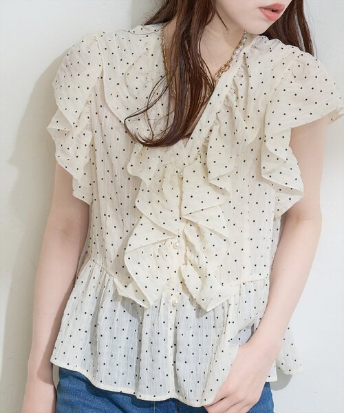 ドットフリルブラウス ドットフリルブラウス（シャツ/ブラウス）｜natural couture