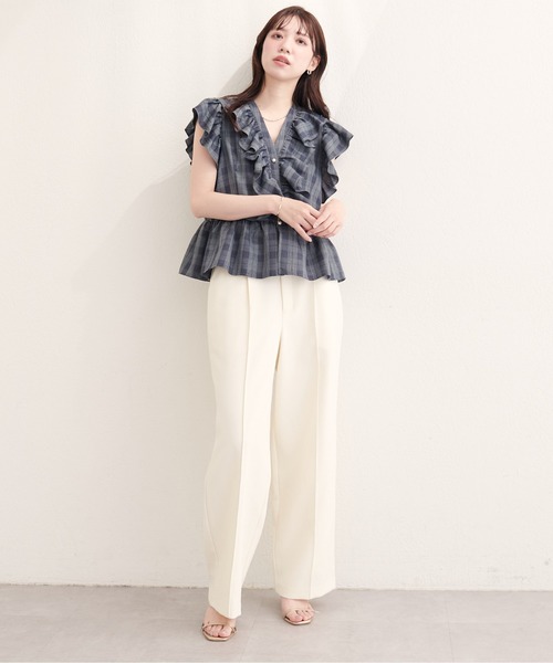 natural couture(ナチュラルクチュール)の「ドットフリルブラウス(シャツ/ブラウス・レディース・ブラック/オフホワイト/ピンク/ミント/ブルー系その他/ブラック系その他・FREE)」の14枚目の写真