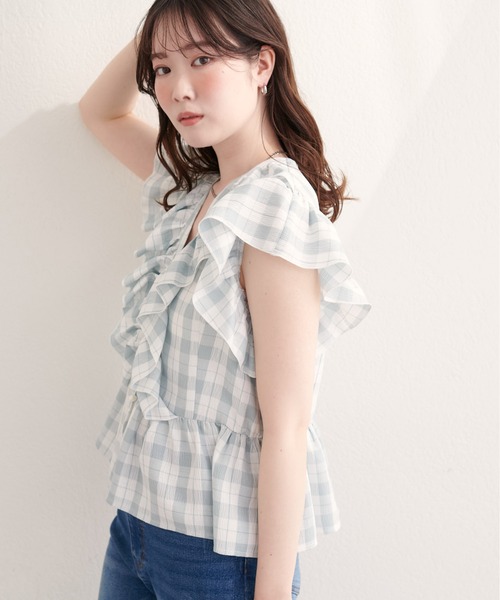 natural couture(ナチュラルクチュール)の「ドットフリルブラウス(シャツ/ブラウス・レディース・ブラック/オフホワイト/ピンク/ミント/ブルー系その他/ブラック系その他・FREE)」の22枚目の写真