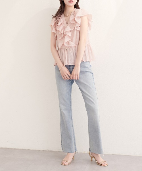 natural couture(ナチュラルクチュール)の「ドットフリルブラウス(シャツ/ブラウス・レディース・ブラック/オフホワイト/ピンク/ミント/ブルー系その他/ブラック系その他・FREE)」の9枚目の写真
