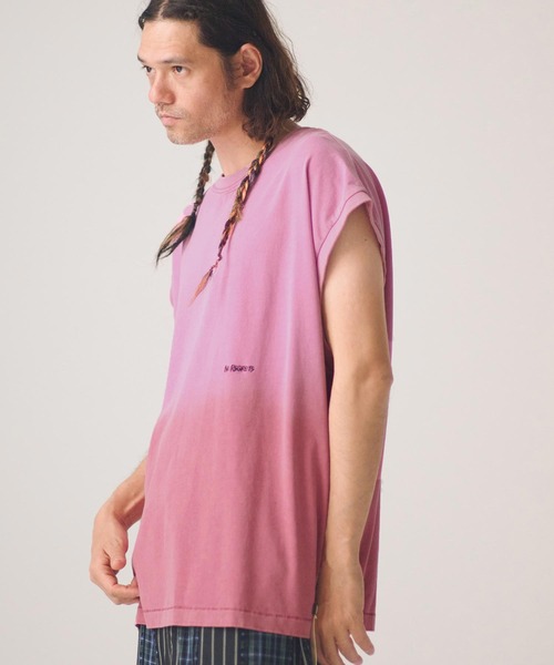 ADAM PATEK(アダムパテック)の「ADAMPATEK/gallagher sleeveless/ノースリーブカットソー(Tシャツ/カットソー・メンズ・ピンク/グリーン/ホワイト/ブラック・1/2)」の4枚目の写真