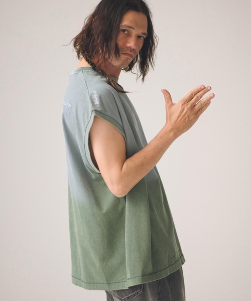 ADAM PATEK(アダムパテック)の「ADAMPATEK/gallagher sleeveless/ノースリーブカットソー(Tシャツ/カットソー・メンズ・ピンク/グリーン/ホワイト/ブラック・1/2)」の14枚目の写真