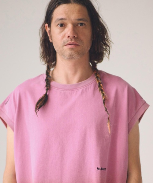 ADAM PATEK(アダムパテック)の「ADAMPATEK/gallagher sleeveless/ノースリーブカットソー(Tシャツ/カットソー・メンズ・ピンク/グリーン/ホワイト/ブラック・1/2)」の15枚目の写真