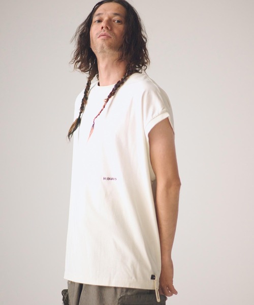 ADAM PATEK(アダムパテック)の「ADAMPATEK/gallagher sleeveless/ノースリーブカットソー(Tシャツ/カットソー・メンズ・ピンク/グリーン/ホワイト/ブラック・1/2)」の6枚目の写真