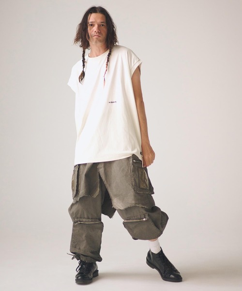 ADAM PATEK(アダムパテック)の「ADAMPATEK/gallagher sleeveless/ノースリーブカットソー(Tシャツ/カットソー・メンズ・ピンク/グリーン/ホワイト/ブラック・1/2)」の8枚目の写真