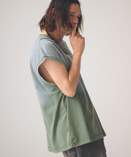 ADAM PATEK(アダムパテック)の「ADAMPATEK/gallagher sleeveless/ノースリーブカットソー(Tシャツ/カットソー・メンズ・ピンク/グリーン/ホワイト/ブラック・1/2)」の12枚目の写真