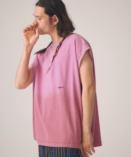 ADAM PATEK(アダムパテック)の「ADAMPATEK/gallagher sleeveless/ノースリーブカットソー(Tシャツ/カットソー・メンズ・ピンク/グリーン/ホワイト/ブラック・1/2)」の16枚目の写真