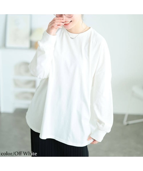 GOLDJAPAN(ゴールドジャパン)の「ラウンドヘムコットンプルオーバー【大きいサイズ対応】(Tシャツ/カットソー・レディース・ブラック/カーキ/モカ/チャコールグレー・4L~5L/LL~3L)」の9枚目の写真