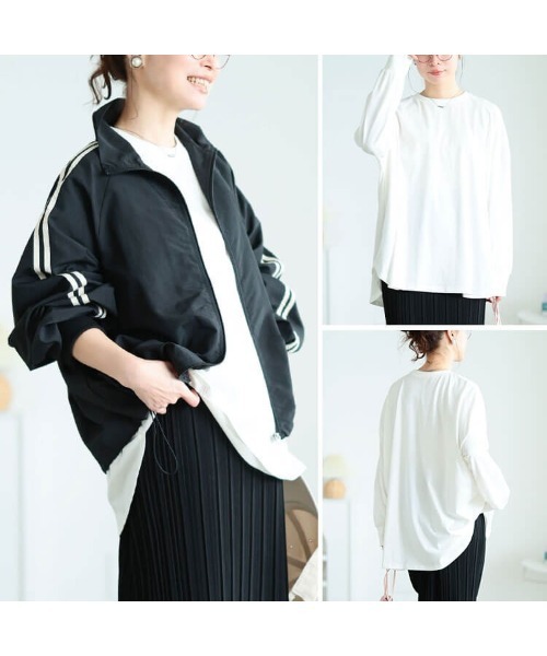 GOLDJAPAN(ゴールドジャパン)の「ラウンドヘムコットンプルオーバー【大きいサイズ対応】(Tシャツ/カットソー・レディース・ブラック/カーキ/モカ/チャコールグレー・4L~5L/LL~3L)」の10枚目の写真