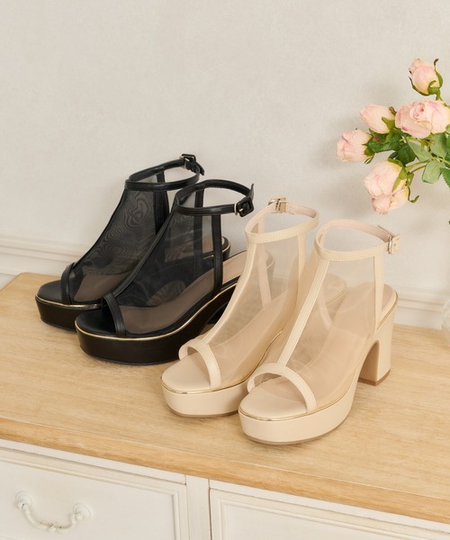 apres jour(アプレジュール)の「厚底シアーサンダル(サンダル・レディース・ブラック/アイボリー・SMALL/LARGE/MEDIUM/X-LARGE)」の3枚目の写真