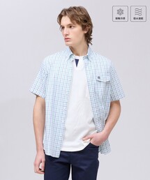 ひんやりで品あり【吸水速乾 / 接触冷感 / 高通気性】Aero Weave クールマックスサッカー チェック シャツ / B.D.