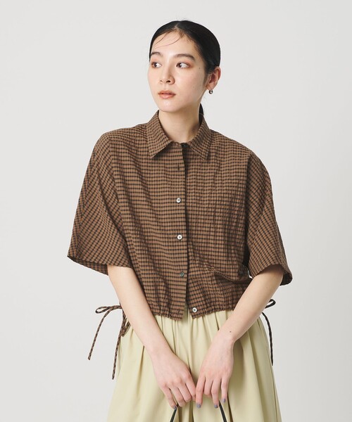 BEAUTY&YOUTH UNITED ARROWS（ビューティーアンドユースユナイテッドアローズ）の「チェック ドローストリング シャツ ウォッシャブル（シャツ/ブラウス・レディース・ライトグレー/ネイビー/モカ・FREE）」の21枚目の写真