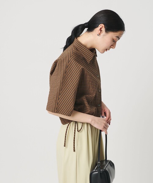 BEAUTY&YOUTH UNITED ARROWS（ビューティーアンドユースユナイテッドアローズ）の「チェック ドローストリング シャツ ウォッシャブル（シャツ/ブラウス・レディース・ライトグレー/ネイビー/モカ・FREE）」の22枚目の写真