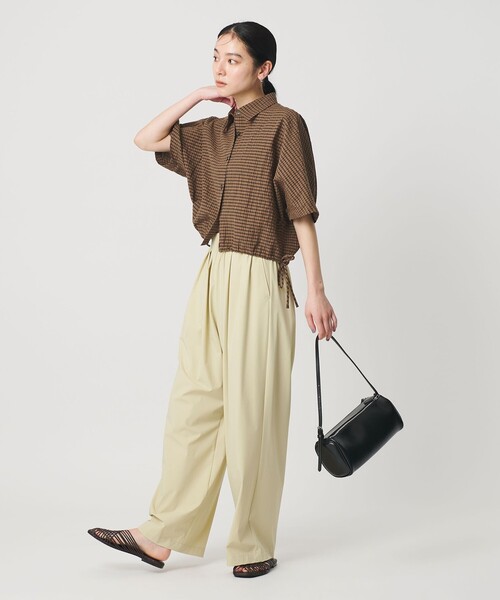 BEAUTY&YOUTH UNITED ARROWS(ビューティーアンドユースユナイテッドアローズ)の「チェック ドローストリング シャツ ウォッシャブル(シャツ/ブラウス・レディース・ライトグレー/ネイビー/モカ・FREE)」の12枚目の写真