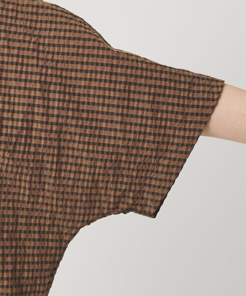 BEAUTY&YOUTH UNITED ARROWS（ビューティーアンドユースユナイテッドアローズ）の「チェック ドローストリング シャツ ウォッシャブル（シャツ/ブラウス・レディース・ライトグレー/ネイビー/モカ・FREE）」の8枚目の写真