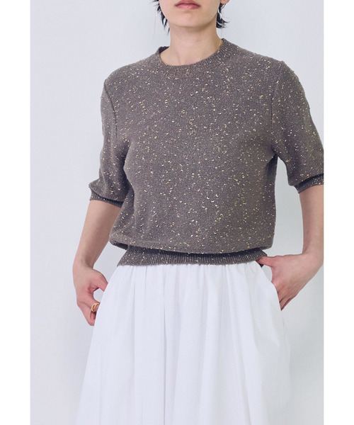 1er Arrondissement(プルミエアロンディスモン)の「ラメノットコットンハーフスリーブニット(ニット/セーター・レディース・ベージュ系その他/イエロー系その他5・FREE)」の4枚目の写真