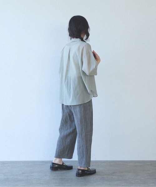 yuni（ユニ　）の「C/Si short shirt（シャツ/ブラウス・レディース・ピンク/カーキ/チャコールグレー・FREE）」の14枚目の写真