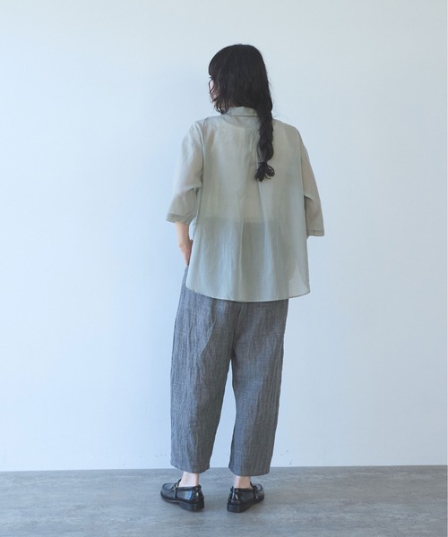 yuni（ユニ　）の「C/Si short shirt（シャツ/ブラウス・レディース・ピンク/カーキ/チャコールグレー・FREE）」の15枚目の写真