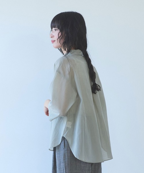yuni（ユニ　）の「C/Si short shirt（シャツ/ブラウス・レディース・ピンク/カーキ/チャコールグレー・FREE）」の18枚目の写真