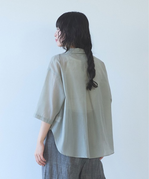 yuni（ユニ　）の「C/Si short shirt（シャツ/ブラウス・レディース・ピンク/カーキ/チャコールグレー・FREE）」の19枚目の写真