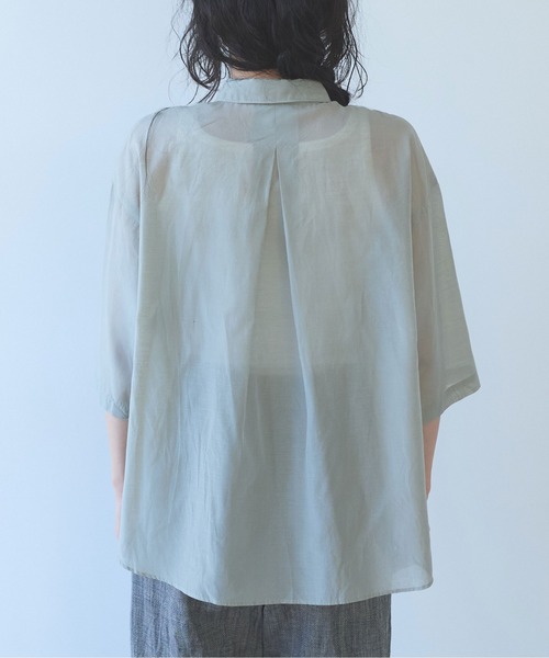yuni（ユニ　）の「C/Si short shirt（シャツ/ブラウス・レディース・ピンク/カーキ/チャコールグレー・FREE）」の22枚目の写真