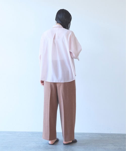 yuni（ユニ　）の「C/Si short shirt（シャツ/ブラウス・レディース・ピンク/カーキ/チャコールグレー・FREE）」の6枚目の写真