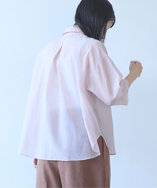 yuni（ユニ　）の「C/Si short shirt（シャツ/ブラウス・レディース・ピンク/カーキ/チャコールグレー・FREE）」の10枚目の写真