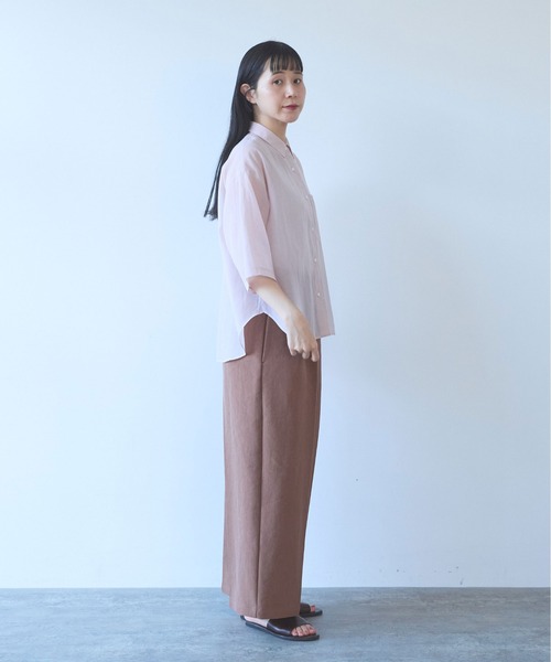 yuni（ユニ　）の「C/Si short shirt（シャツ/ブラウス・レディース・ピンク/カーキ/チャコールグレー・FREE）」の11枚目の写真