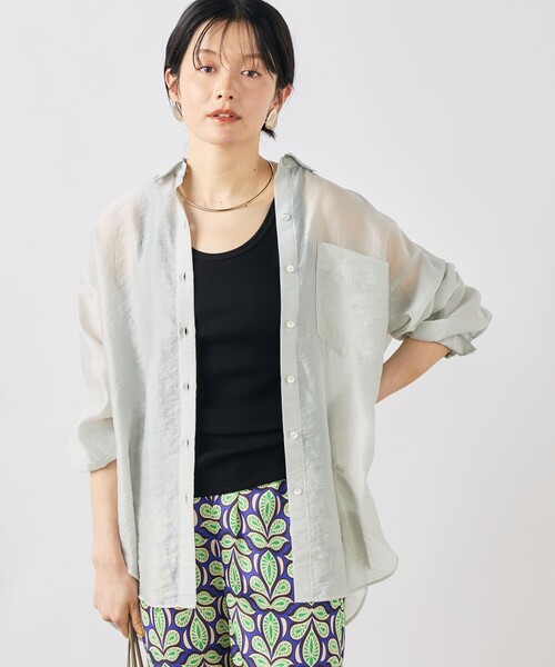 NOLLEY’S(ノーリーズ)の「ウォッシャブルヴィンテージリブ2WAYタンク(タンクトップ・レディース・ホワイト/ブラック・FREE)」の6枚目の写真