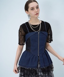 HARE（ハレ）の「デニムレースビスチェ(HARE)（その他トップス）」