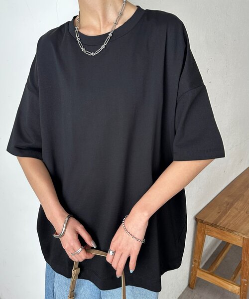 DISCOAT(ディスコート)の「【WEB限定】ドルマンビッグ半袖Tシャツ(Tシャツ/カットソー・レディース・イエロー/ブラック/ホワイト・MEDIUM)」の22枚目の写真