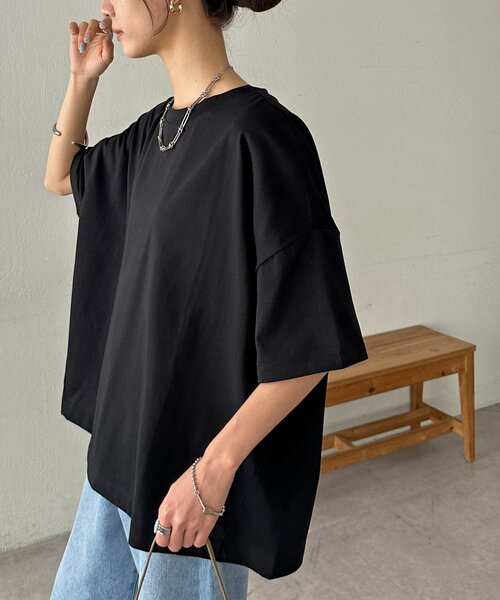DISCOAT(ディスコート)の「【WEB限定】ドルマンビッグ半袖Tシャツ(Tシャツ/カットソー・レディース・イエロー/ブラック/ホワイト・MEDIUM)」の20枚目の写真