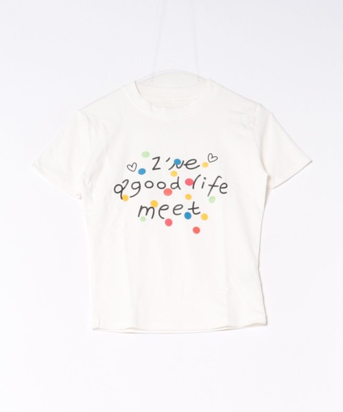 Sibra(シブラ)の「カラフルドットロゴプリントコンパクトTシャツ(Tシャツ/カットソー・レディース・ホワイト・M)」の5枚目の写真