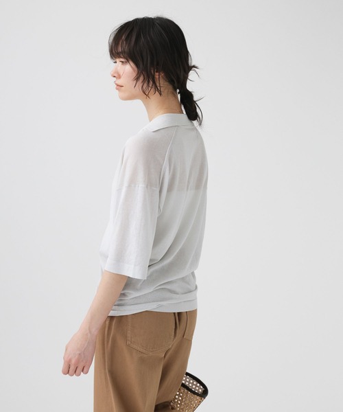 BABYLONE(バビロン)の「スキッパーポロニット(ニット/セーター・レディース・イエロー/ブラック/グレー・フリー)」の5枚目の写真