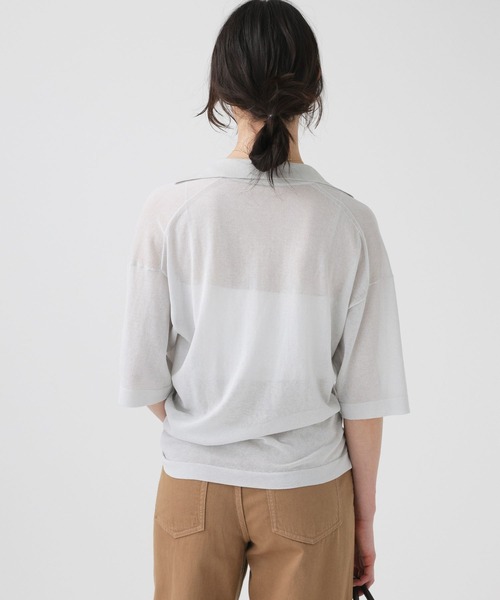 BABYLONE(バビロン)の「スキッパーポロニット(ニット/セーター・レディース・イエロー/ブラック/グレー・フリー)」の6枚目の写真