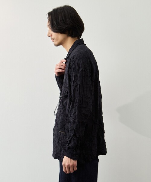 and wander(アンドワンダー)の「【and wander/アンドワンダー】washer pleated open LS shirt(シャツ/ブラウス・メンズ・ブラック/アイボリー・L/M)」の18枚目の写真