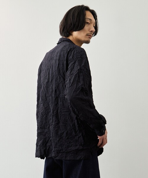 and wander(アンドワンダー)の「【and wander/アンドワンダー】washer pleated open LS shirt(シャツ/ブラウス・メンズ・ブラック/アイボリー・L/M)」の17枚目の写真