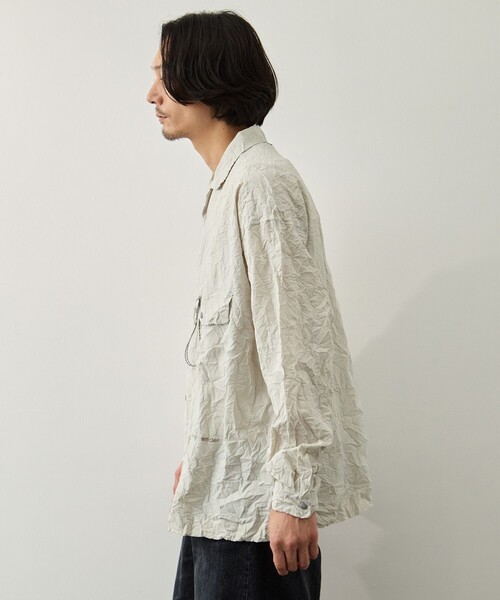 and wander(アンドワンダー)の「【and wander/アンドワンダー】washer pleated open LS shirt(シャツ/ブラウス・メンズ・ブラック/アイボリー・L/M)」の10枚目の写真