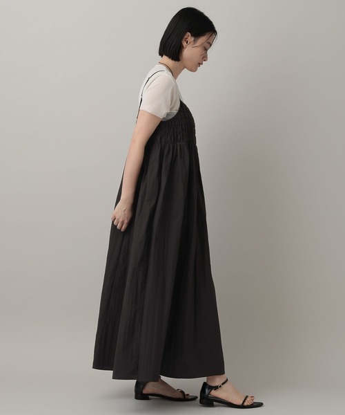 A part by（アパートバイ）の「【WEB限定】2WAYシャーリングキャミワンピース（ワンピース・レディース・ライトブラウン/ブルー系その他3/ブラック・FREE）」の5枚目の写真
