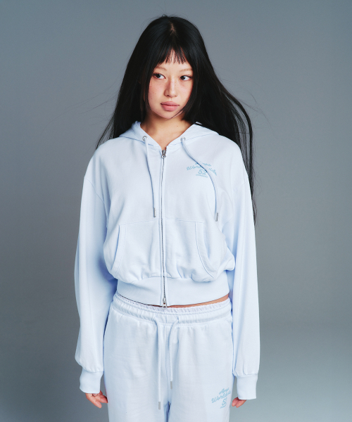 AMESWORLDWIDE（アメスワールドワイド）の「CLASSIC CROP HOODIE ZIP-UP BLUE（パーカー・レディース・その他・SMALL/MEDIUM）」の10枚目の写真