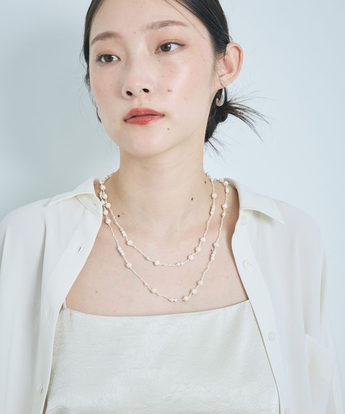 LEPSIM（レプシィム）の「ビーズマルチタイ　665356（ネックレス・レディース・ブラック/アイボリー・ONE SIZE）」の3枚目の写真